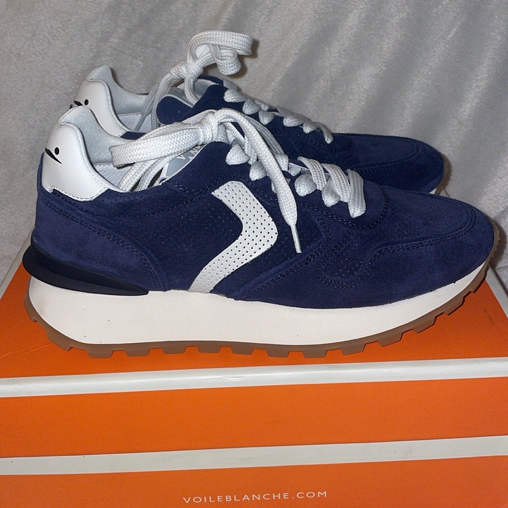 NWT VOILE BLANCHE Paris Race Sneaker in Ink Blue - Picture 10 of 15